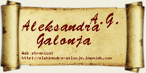 Aleksandra Galonja vizit kartica